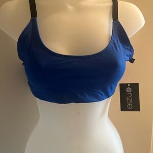 Onzie sports bra.  NWT.  Blue with black straps.  Size M/L.